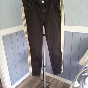 Black Mos Mosh Jeans with White Stripes